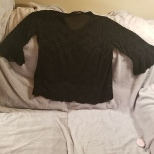 Black stretch lace top size 3X